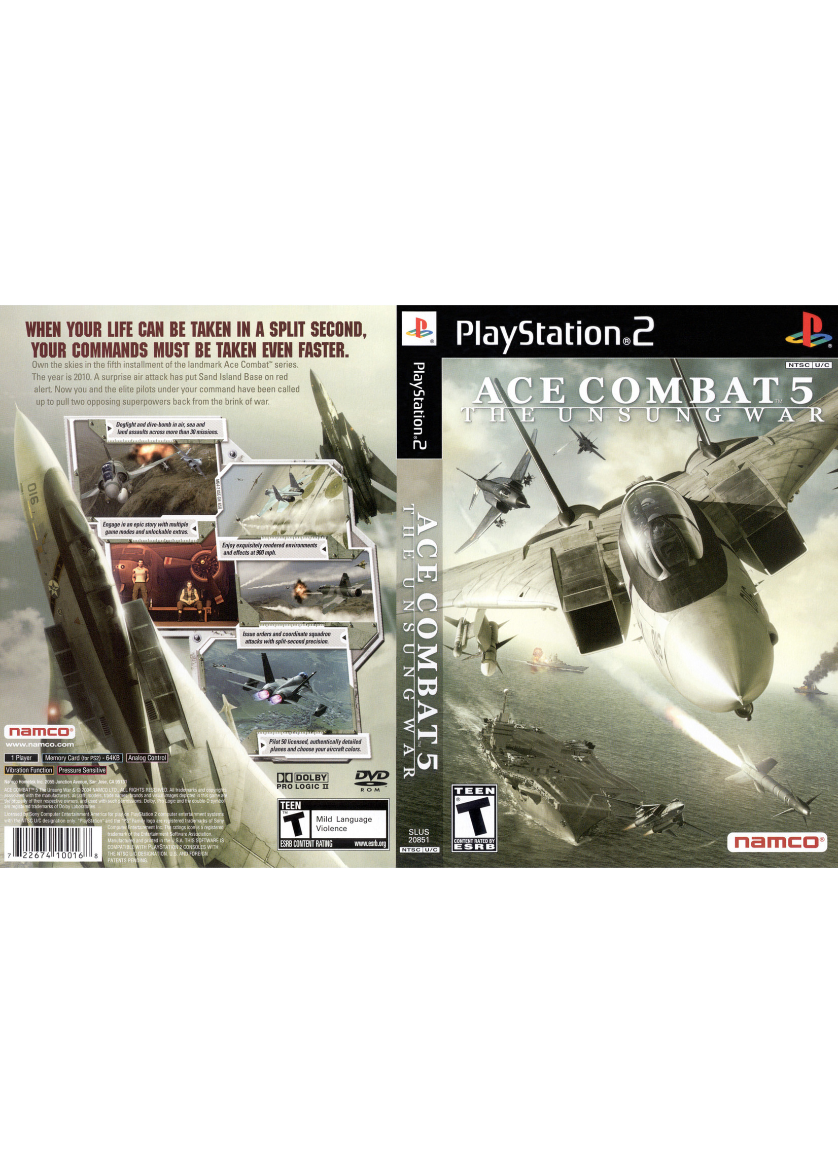 Sony Playstation 2 (PS2) Ace Combat 5 Unsung War