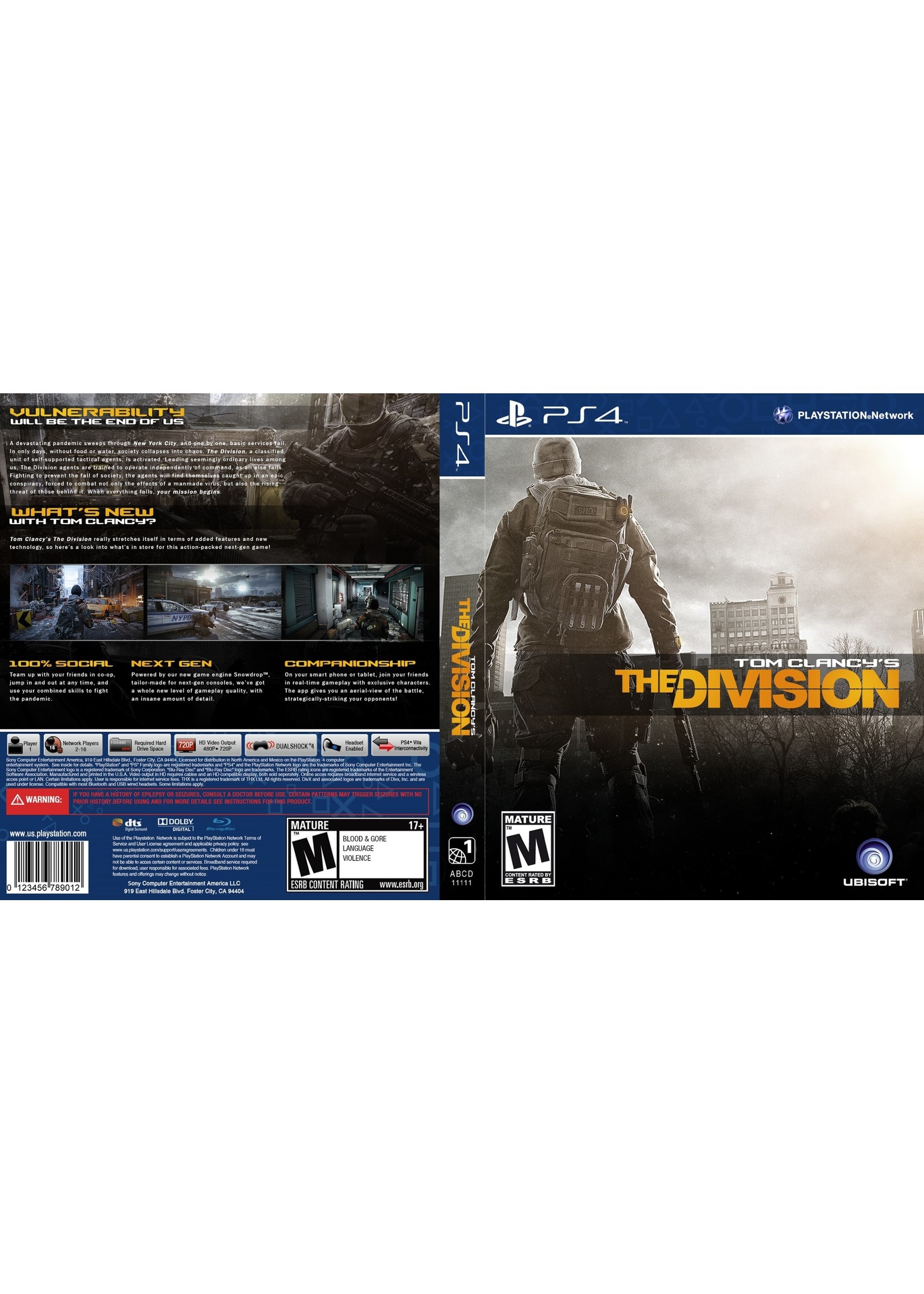 Sony Playstation 4 (PS4) Tom Clancy's The Division