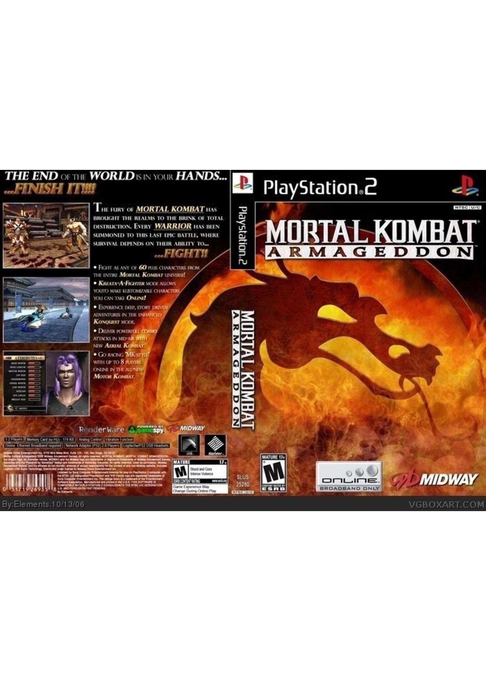 Sony Playstation 2 (PS2) Mortal Kombat Armageddon