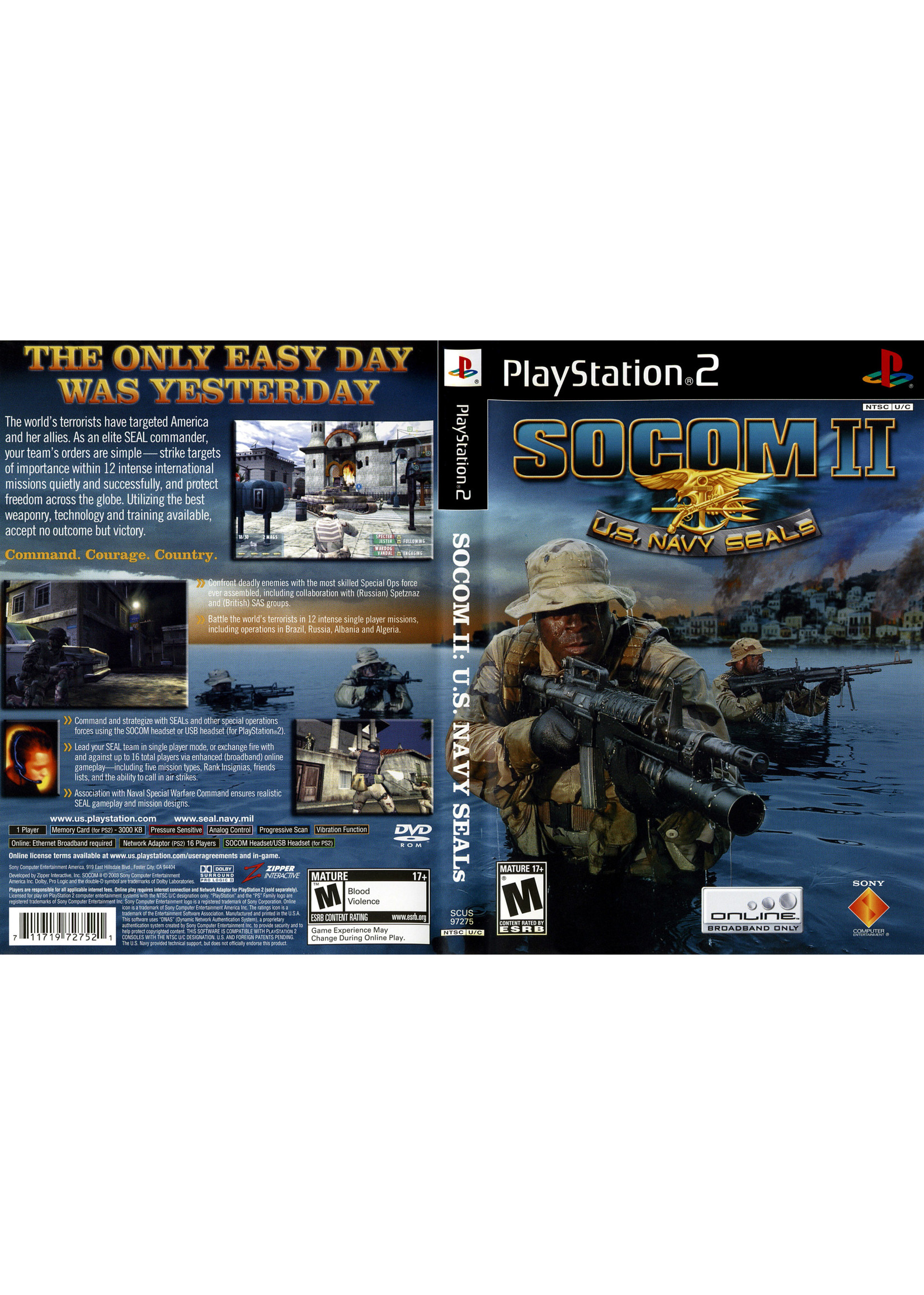 Sony Playstation 2 (PS2) SOCOM II US Navy Seals