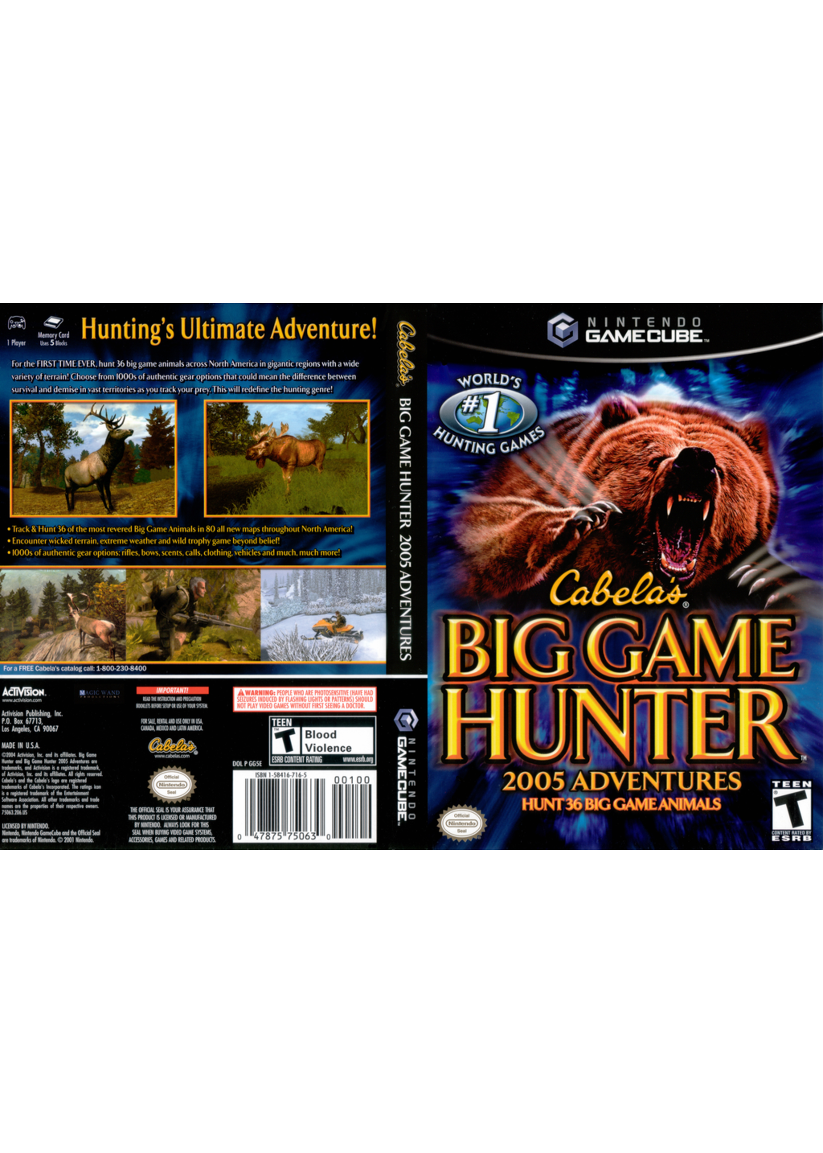 Nintendo Gamecube Cabela's Big Game Hunter 2005 Adventures
