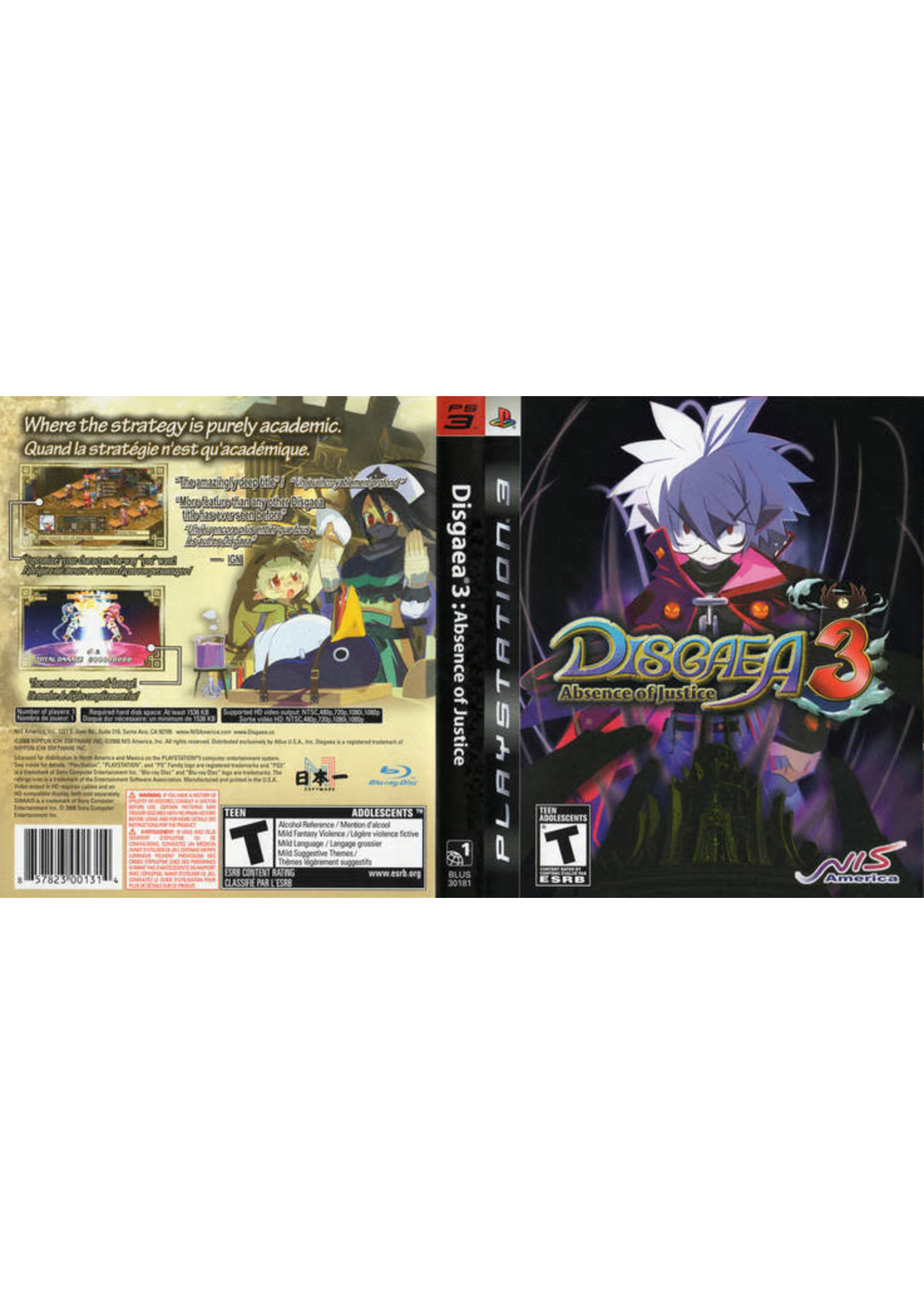 Sony Playstation 3 (PS3) Disgaea 3 Absense of Justice