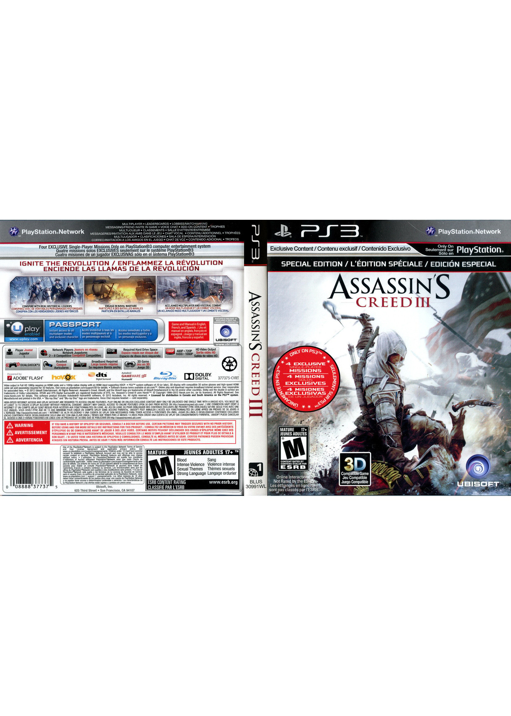 Sony Playstation 3 (PS3) Assassin's Creed III