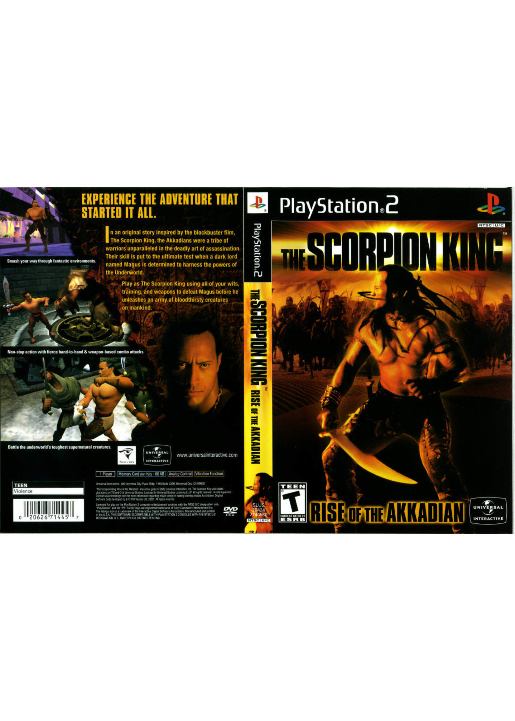 Sony Playstation 2 (PS2) Scorpion King Rise of the Akkadian, The