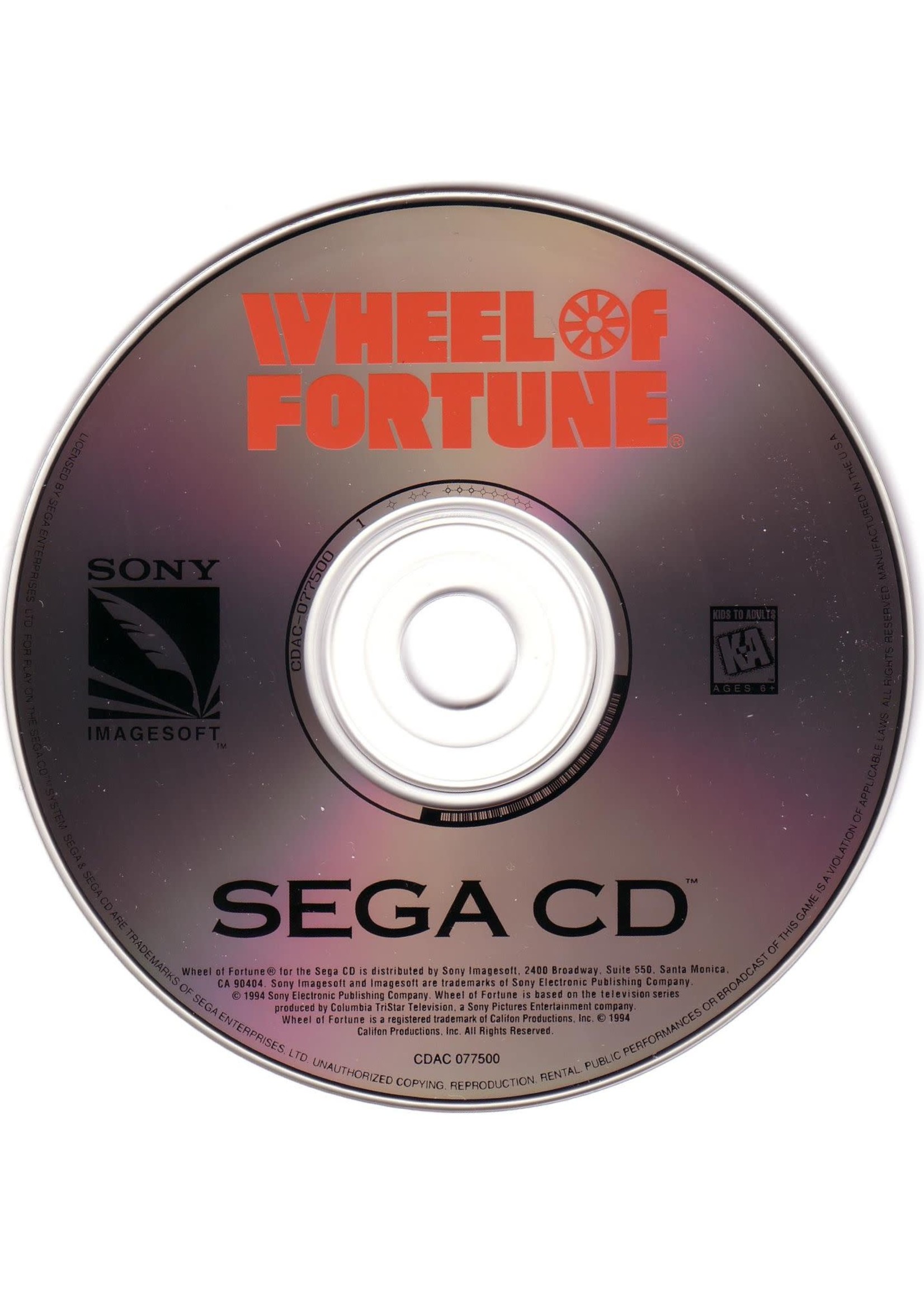 Sega CD Wheel of Fortune