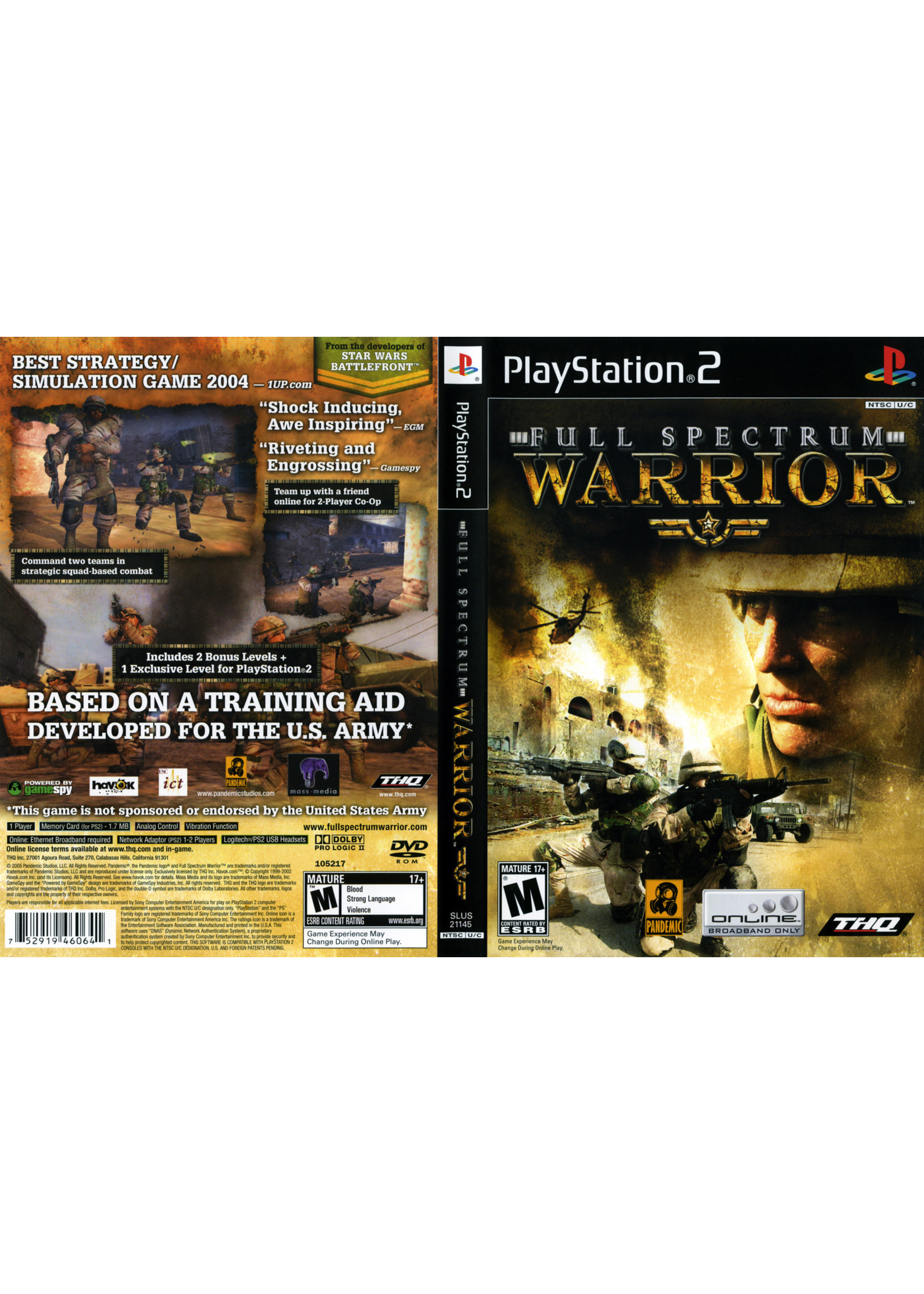 Sony Playstation 2 (PS2) Full Spectrum Warrior