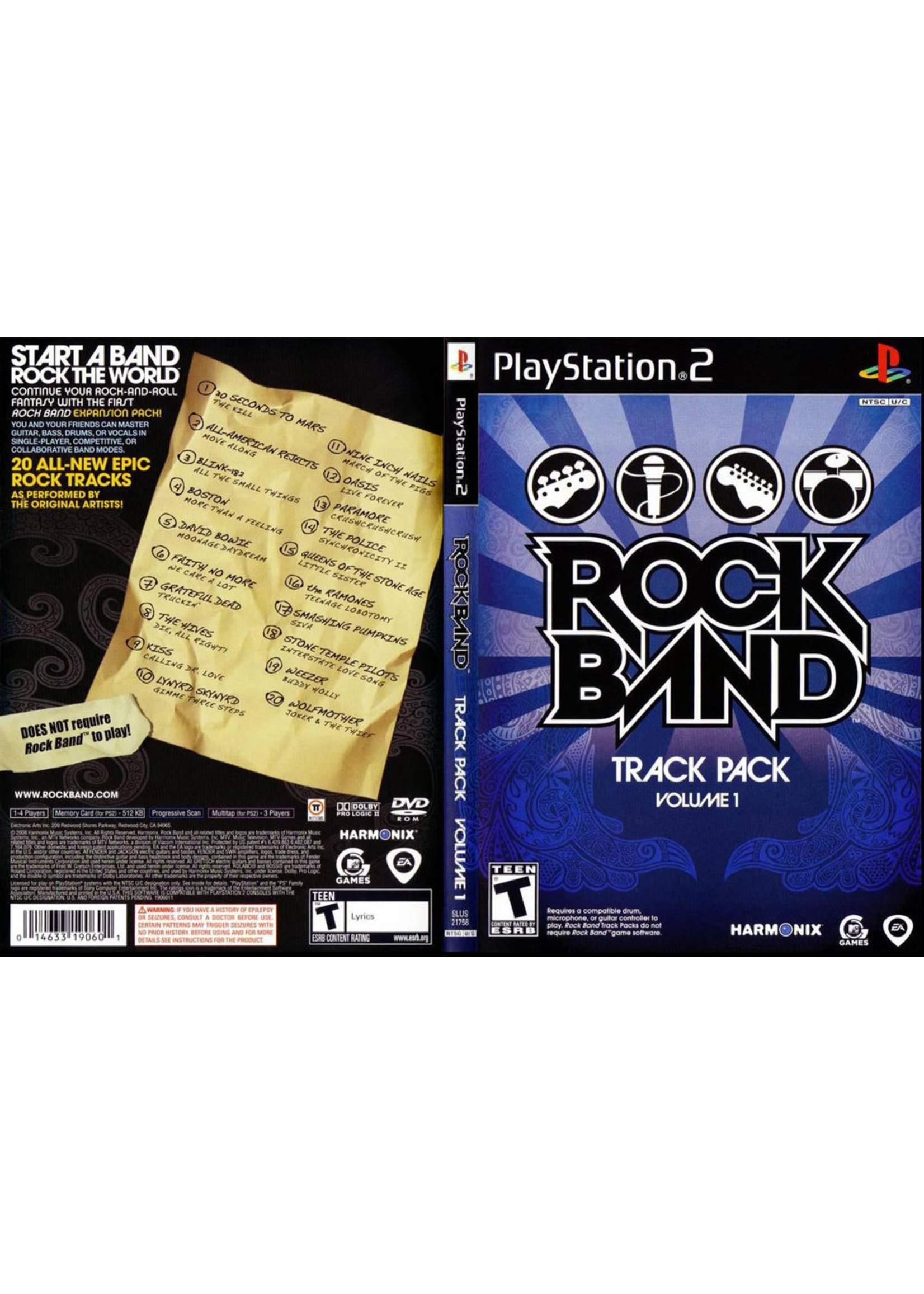 Sony Playstation 2 (PS2) Rock Band Track Pack Volume 1