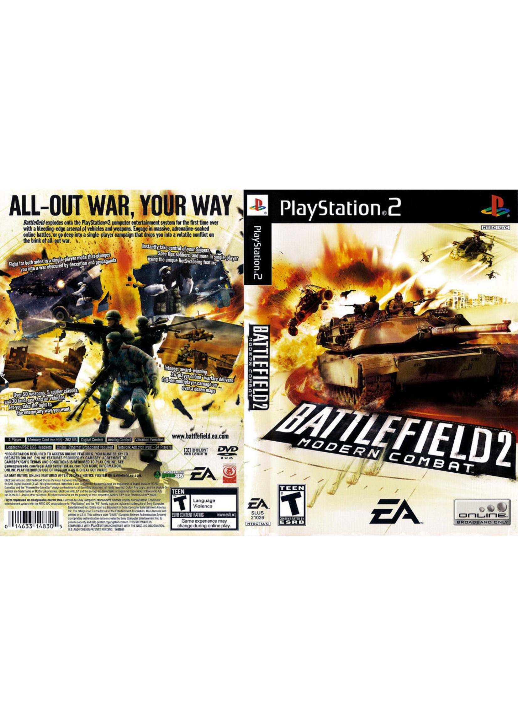 Sony Playstation 2 (PS2) Battlefield 2 Modern Combat