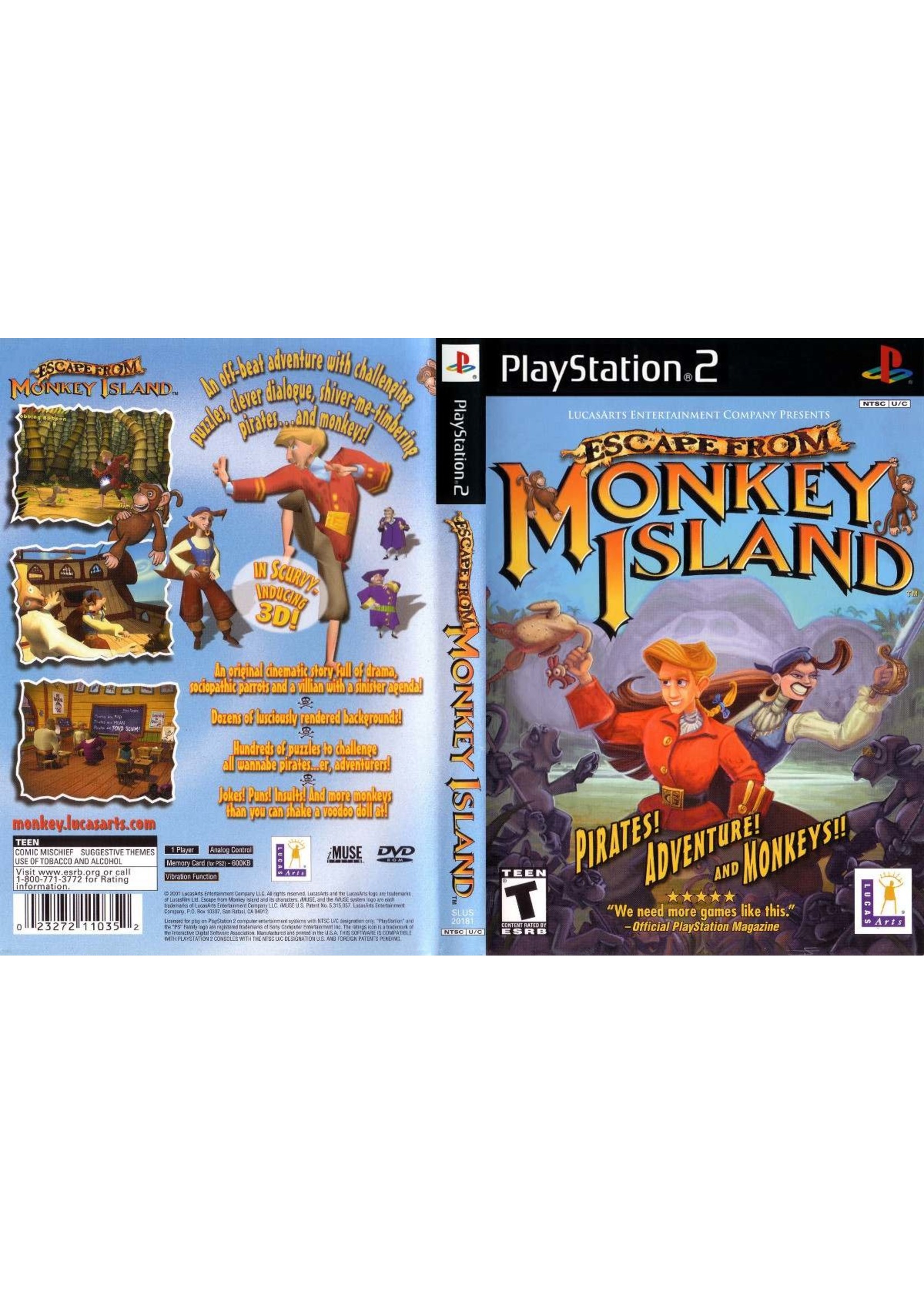 Sony Playstation 2 (PS2) Escape from Monkey Island