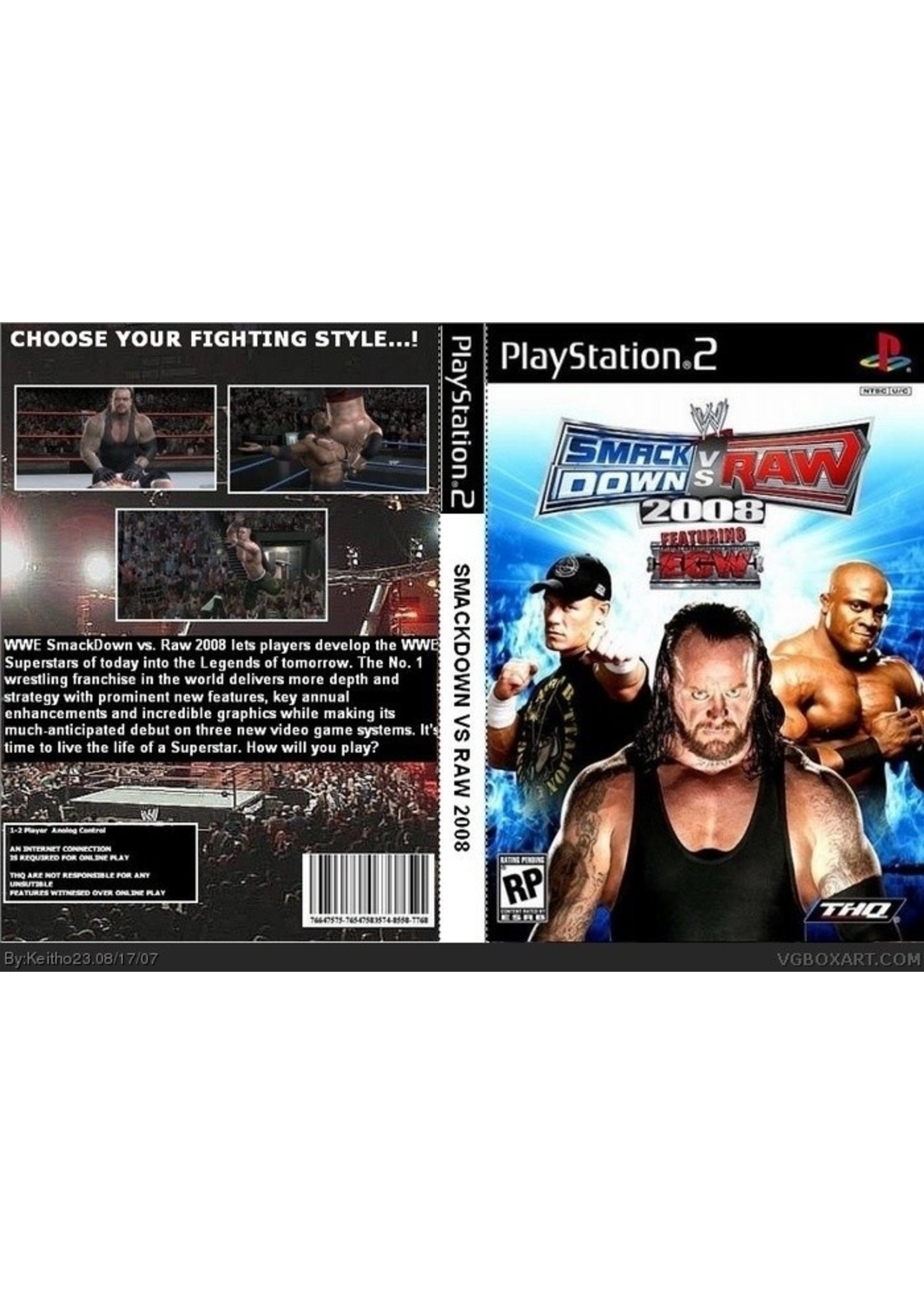 Sony Playstation 2 (PS2) WWE Smackdown vs. Raw 2008