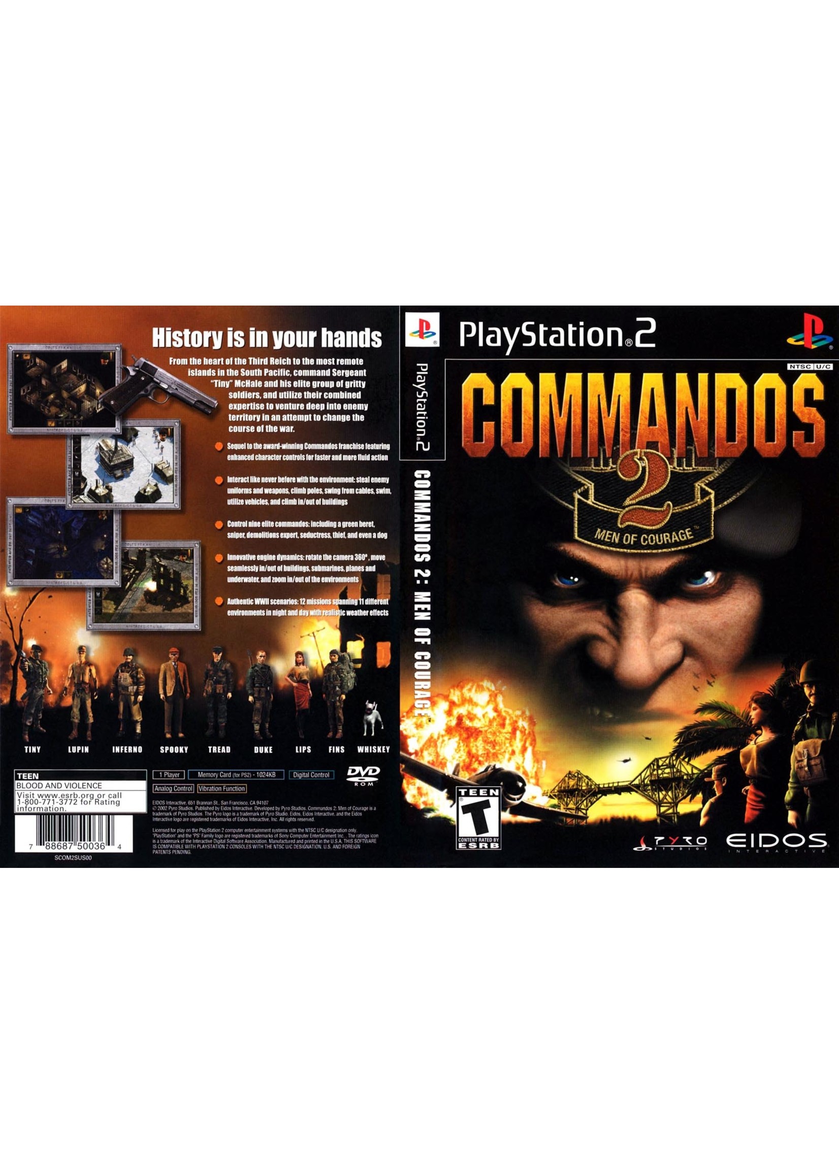 Sony Playstation 2 (PS2) Commandos 2 Men of Courage