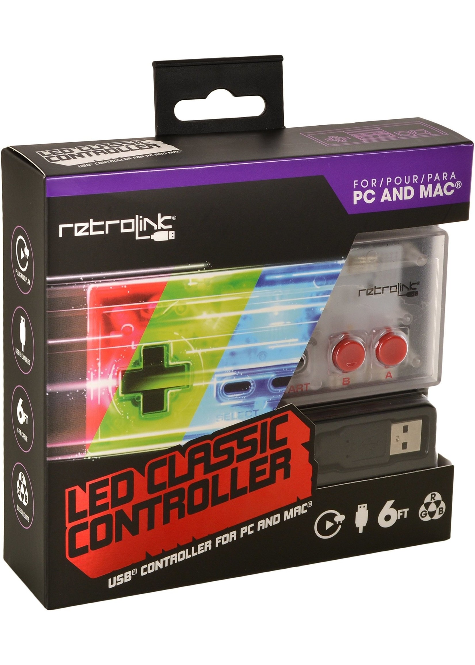 Nintendo (NES) NES Controller USB Retrolink LED Classic
