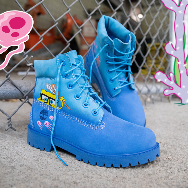 blue spongebob timberlands