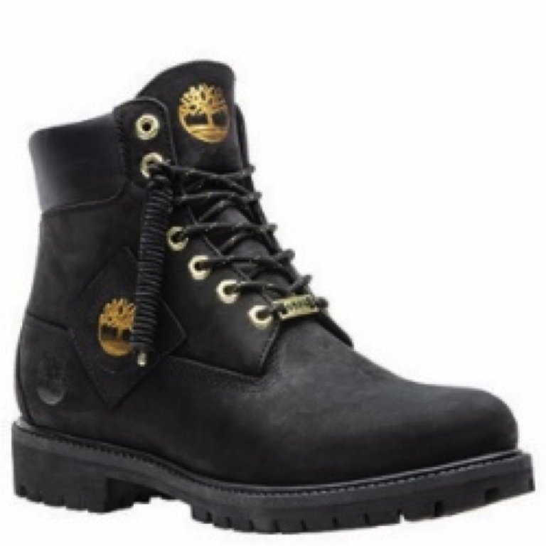 timberland black and gold boots