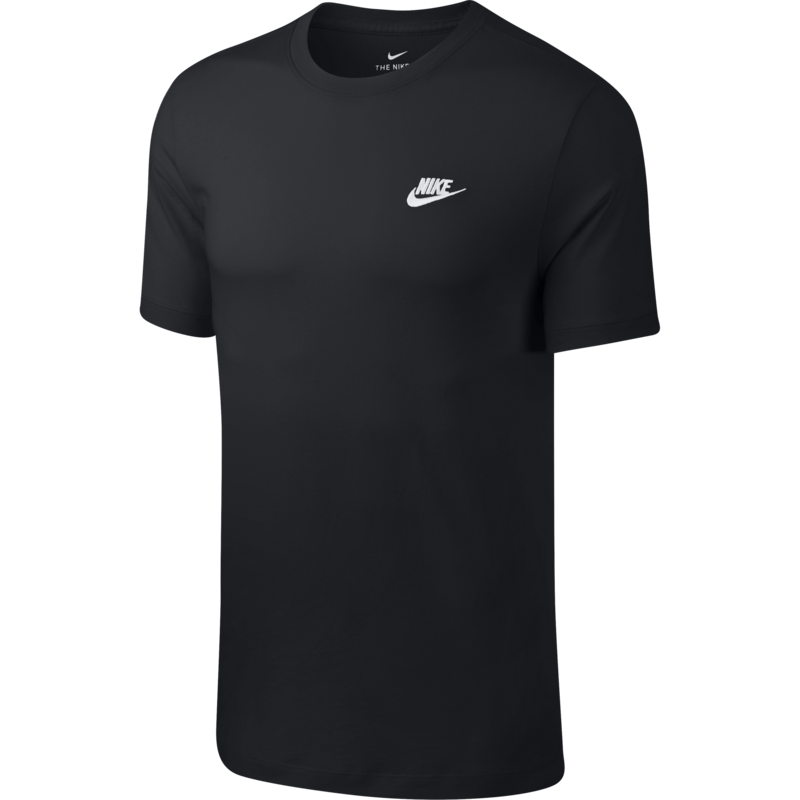 Nike white shop shirt black logo