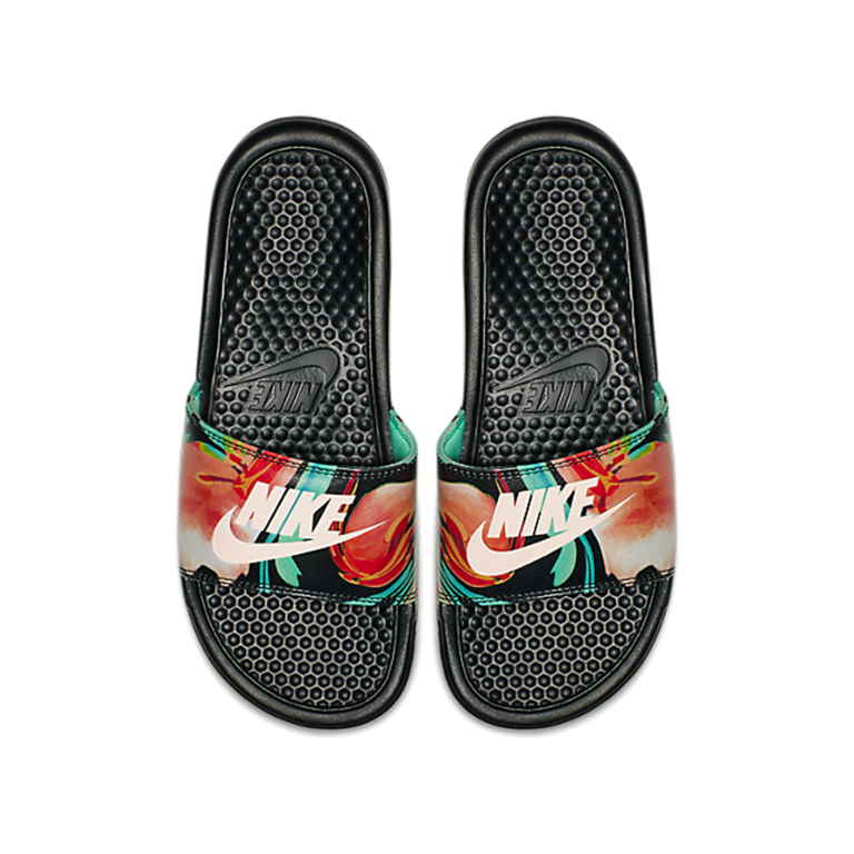 nike floral benassi slides