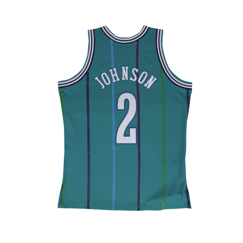 Mitchell & Ness Mitchell & Ness Charlotte Hornets Larry Johnson 1992-93 Jersey Teal