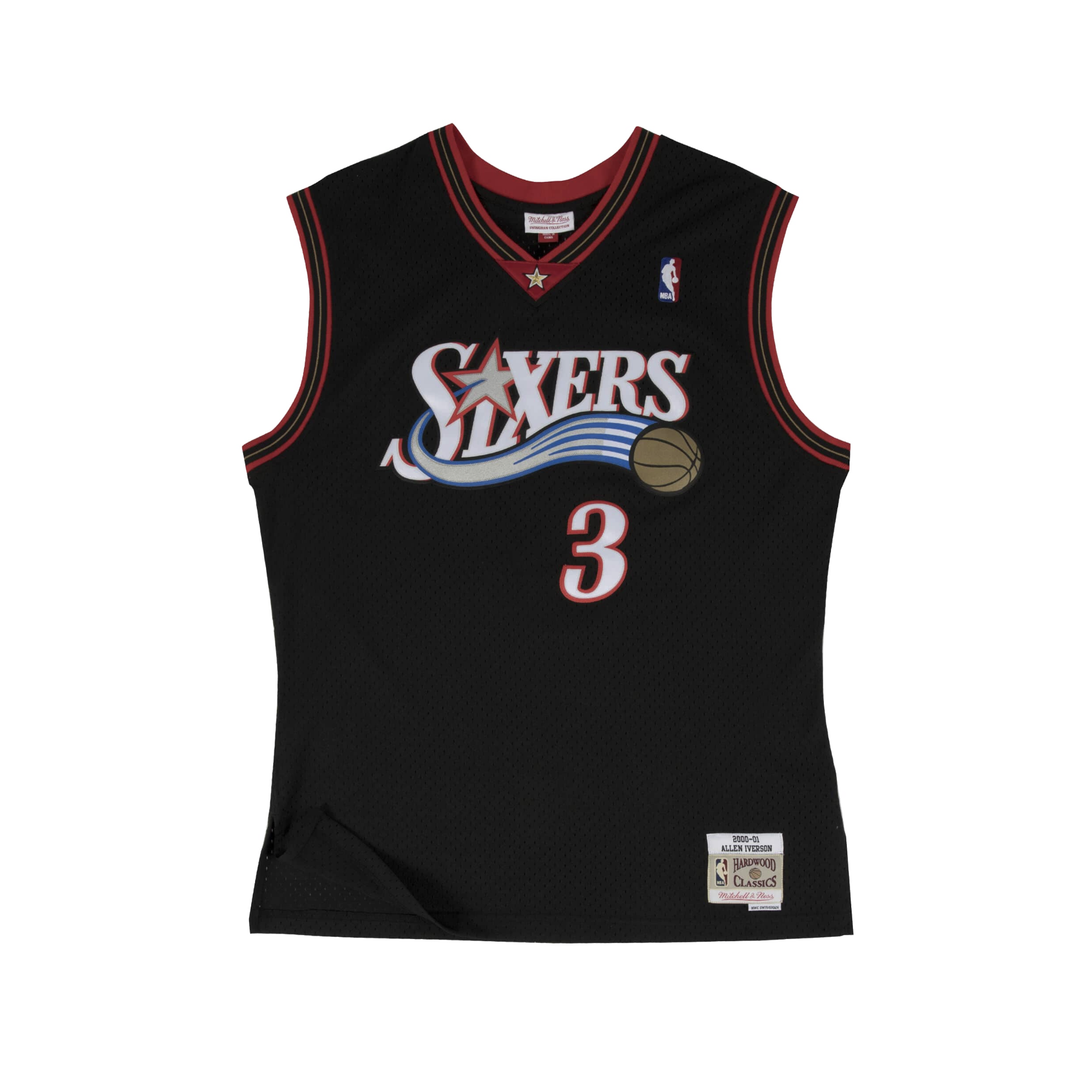 Mitchell Ness Allen Iverson Swingman Jersey Philadelphia 76ers BLACK Sam Tabak