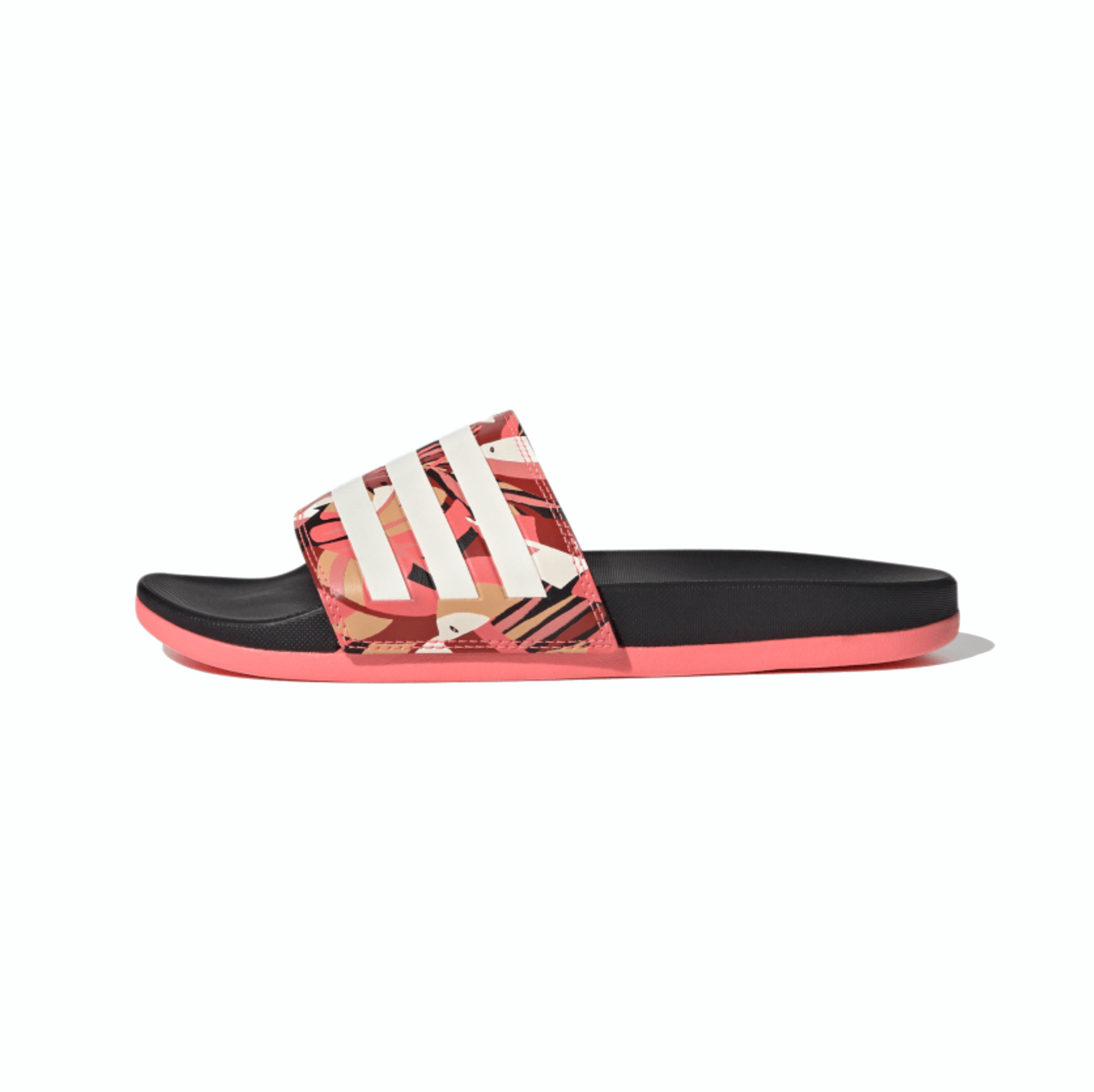 black and pink adidas sandals