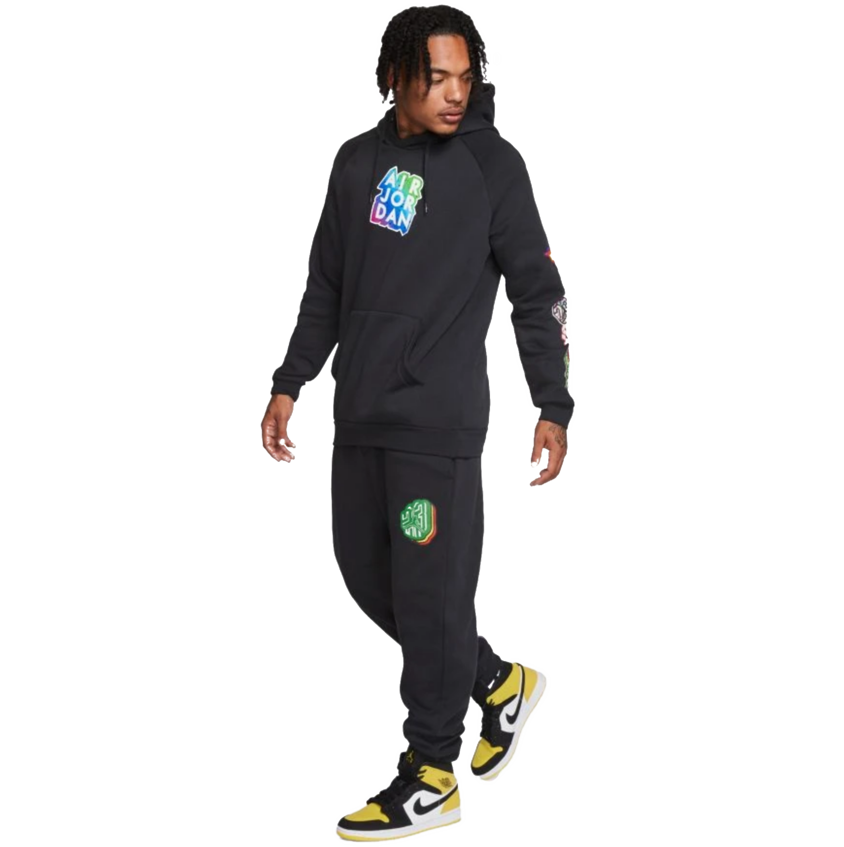 Air Jordan Mens Sticker Logo Sweatpants 'Black' CT6725 010 - Sam Tabak