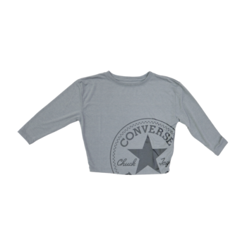 Converse Kids Crop Longleeve Logo Tee 'Grey/Metallic' 36 9998 GEH