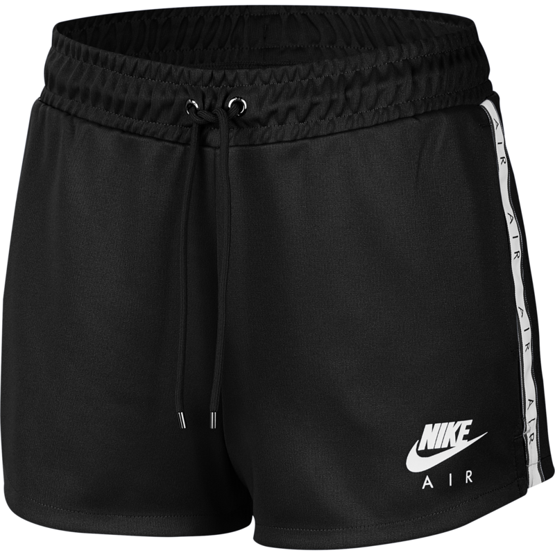 nike air logo tape shorts in black