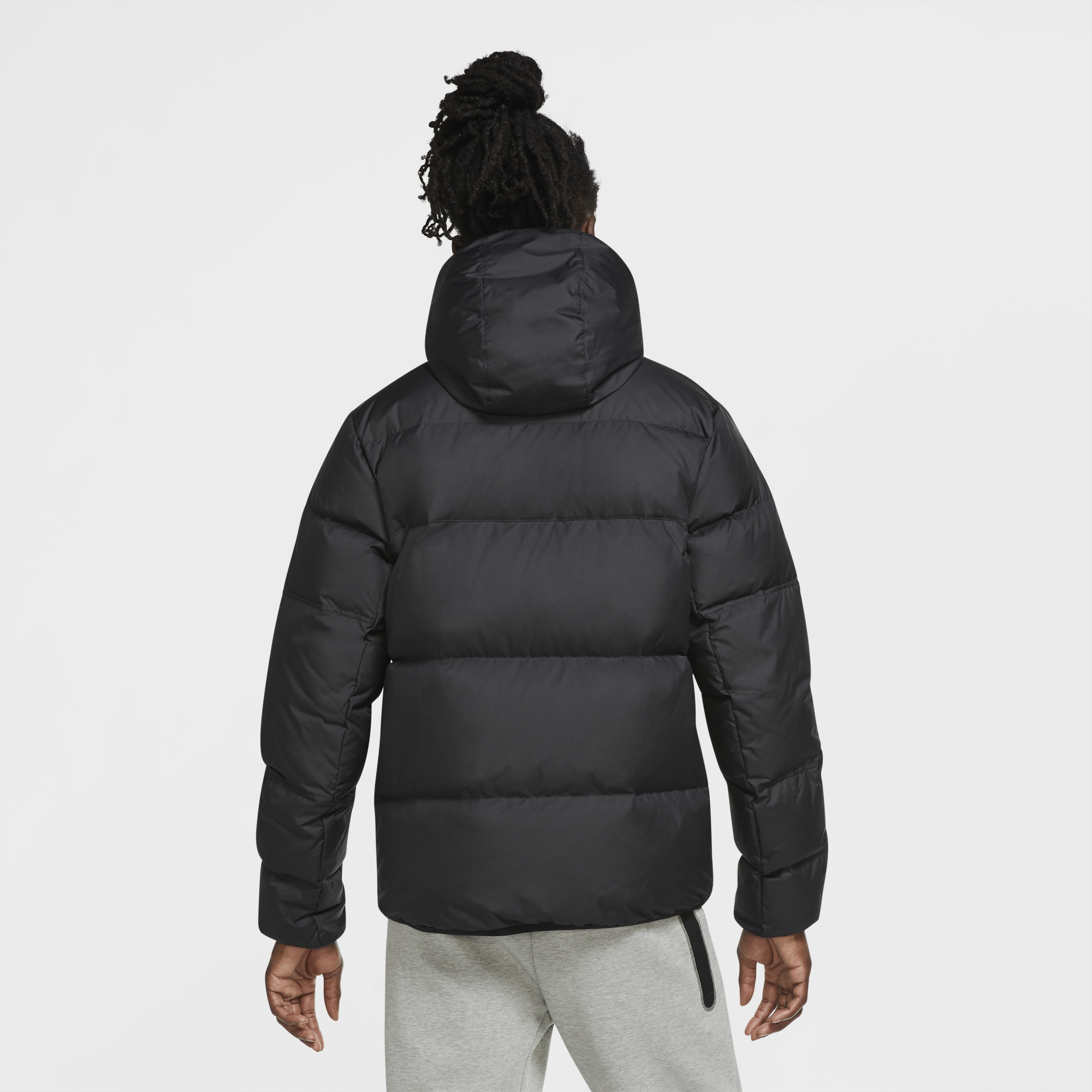 down fill windrunner in black & white