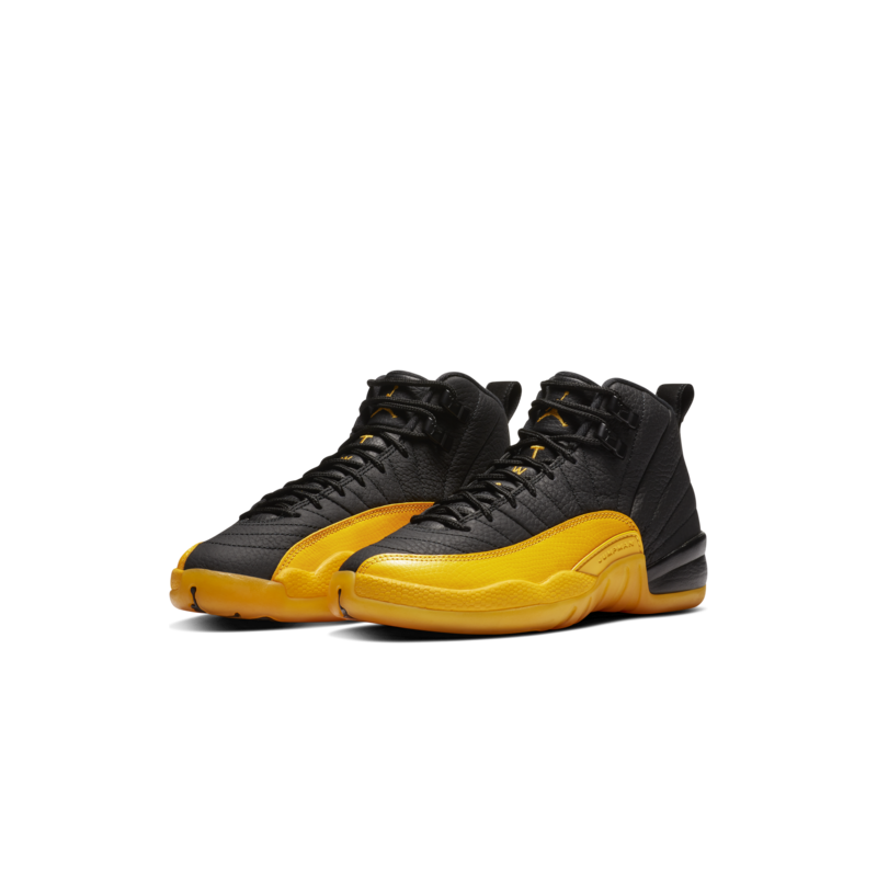 jordan retro 12 black white and gold