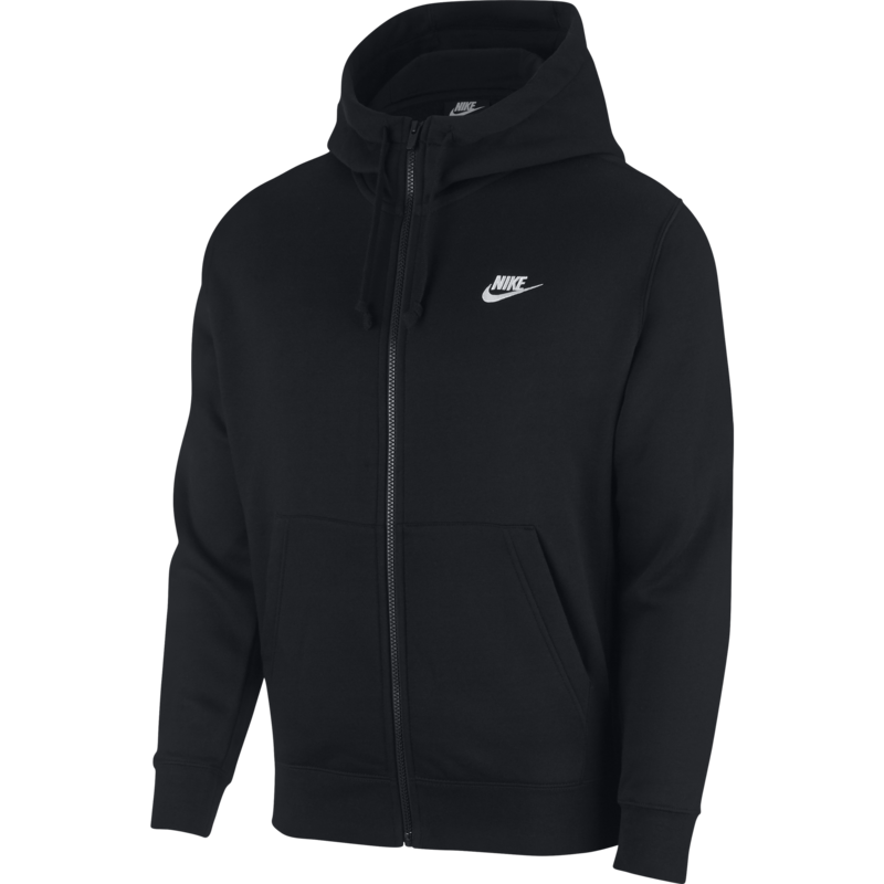 Nike Nike Sportswear Club Fleece Men's Full-Zip Hoodie 'Black/White' BV2645 010