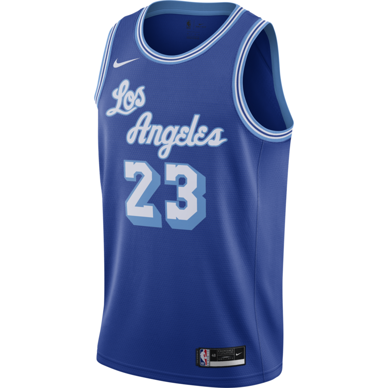 Air Jordan Nike Men's Los Angeles Lakers LeBron James Swingman Jersey Blue CN1027 404