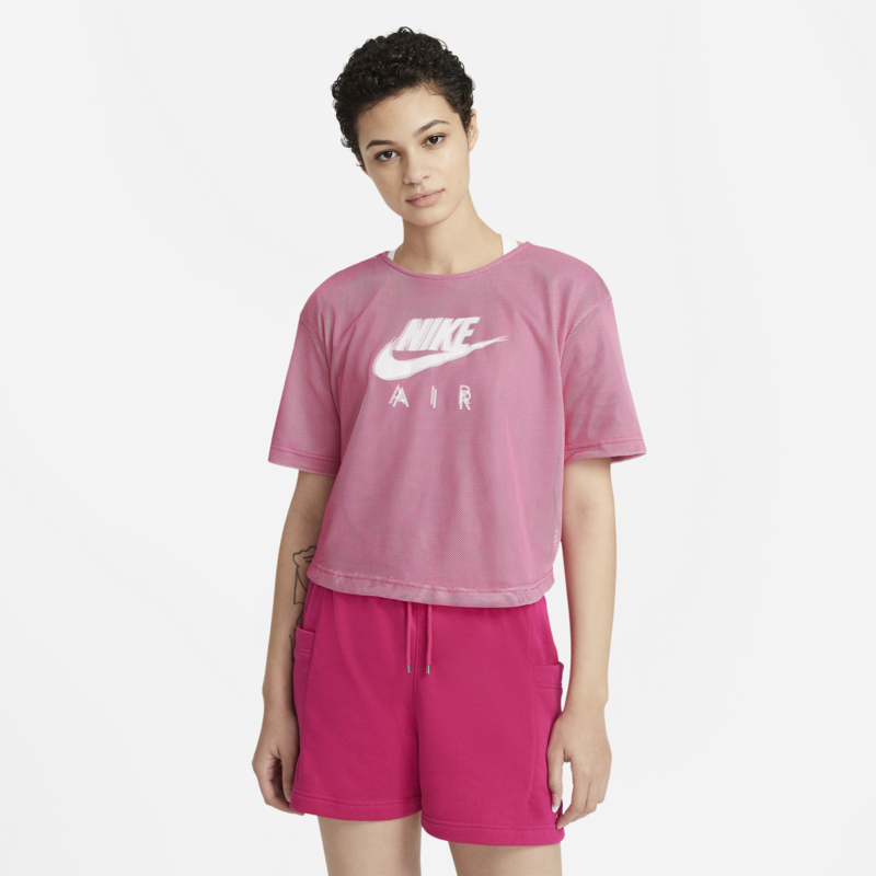 Nike Nike NSW Air Short Sleeve Mesh Top Pink/White CZ8624 615