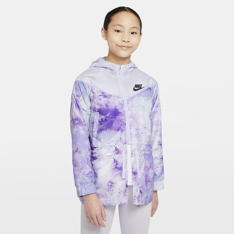 Nike Nike Girls NSW All Over Print Jacket Purple DA1398 572