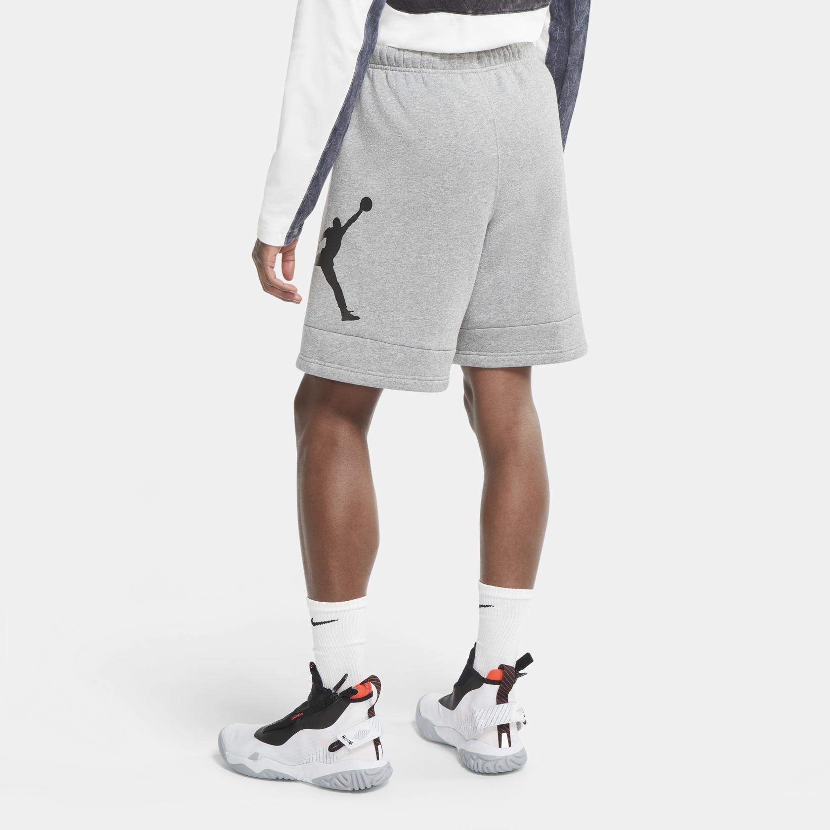 Air Jordan Men's Jumpman Fleece Shorts Grey/Black CK6707 091 - Sam Tabak