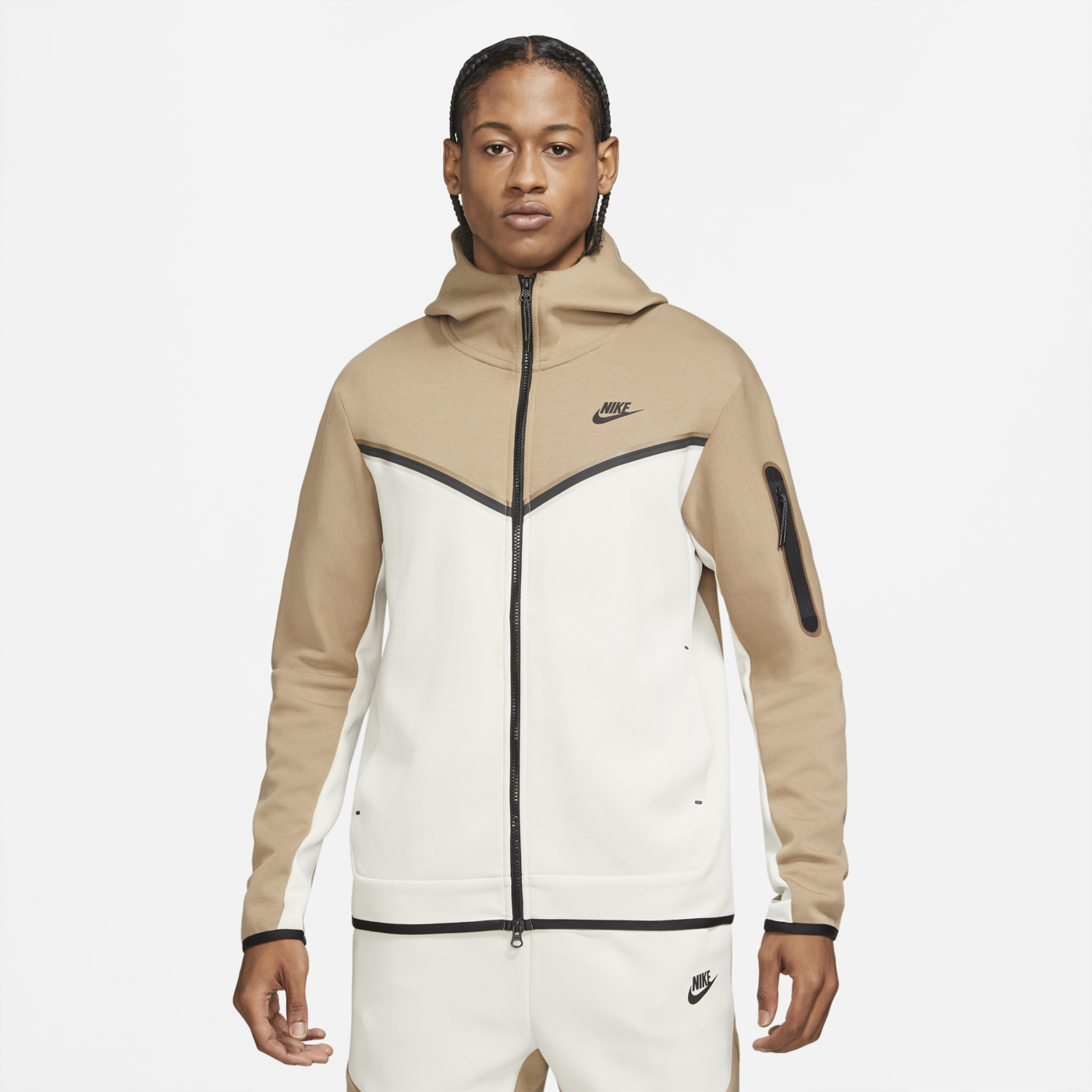 Nike Men's Tech Fleece Jacket Sandalwood/Light Bone/Black CU4489-208 ...