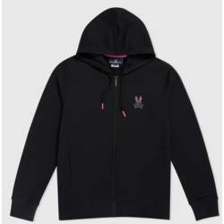 Psycho Bunny Men's Big & Tall Drake Full Zip Hoodie Black B9H604R1FT