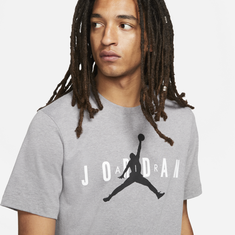 Nike Jordan Air Wordmark Men's T-Shirt 'Carbon Heather/White/Black' CK4212 092