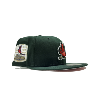 New Era St. Louis Cardinals 1967 World Series Side Patch Dark Green Pink Under Brim Fitted Sam Tabak