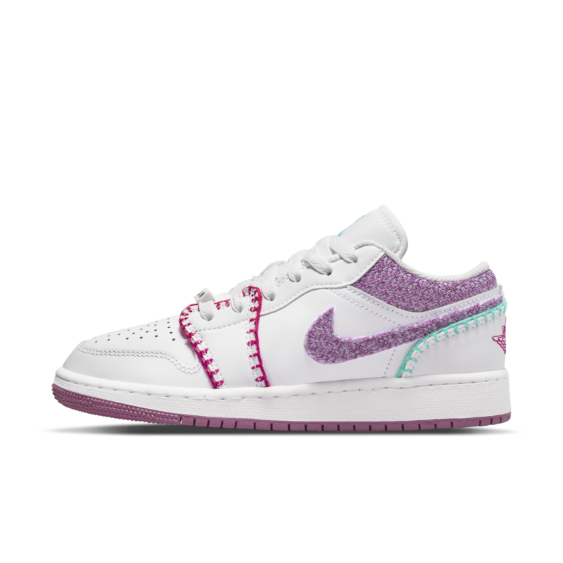 Air Jordan 1 Low SE GS 'White/Light Bordeaux-Rush Pink' DM9037 100