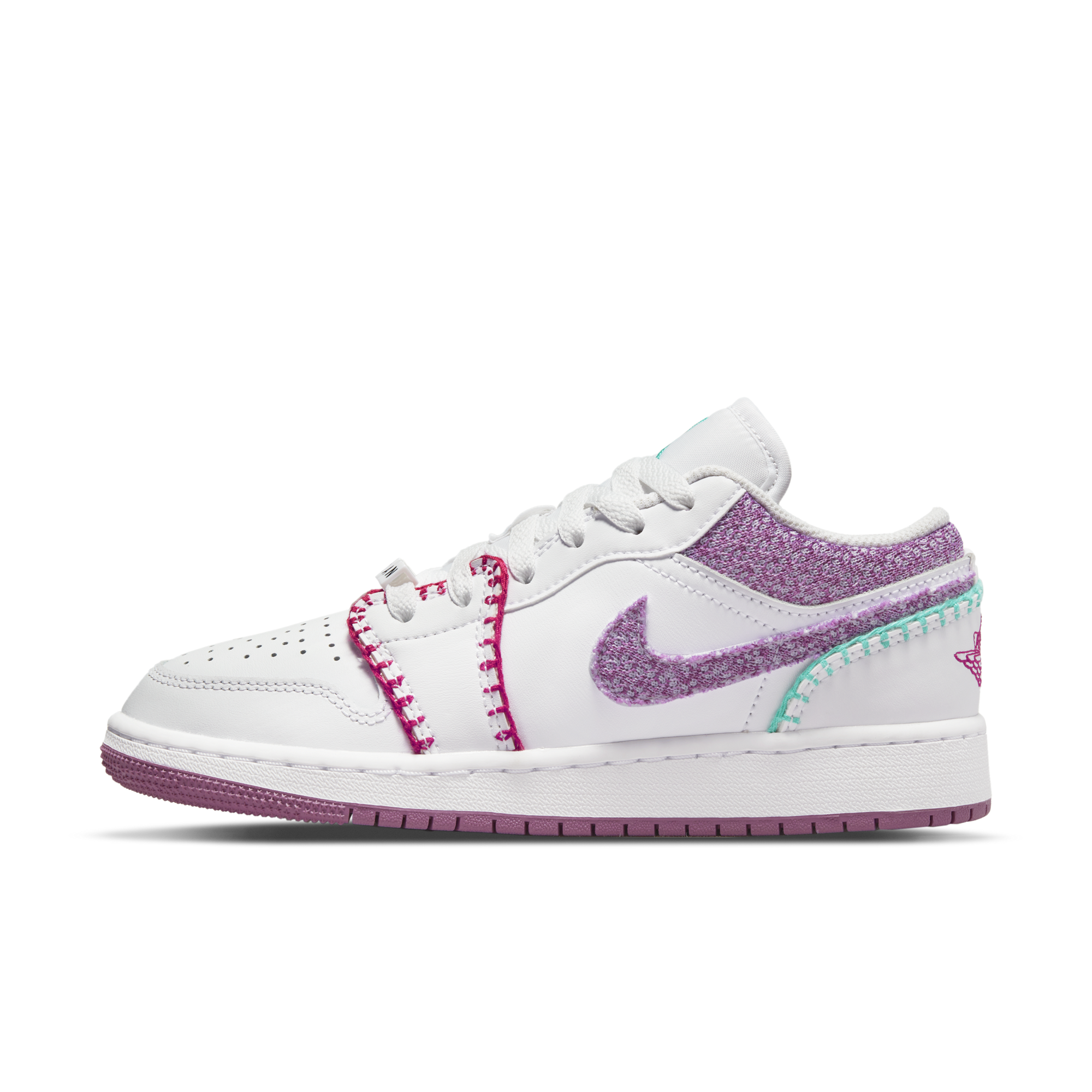 Air Jordan 1 Low SE GS 'White/Light Bordeaux-Rush Pink' DM9037 100