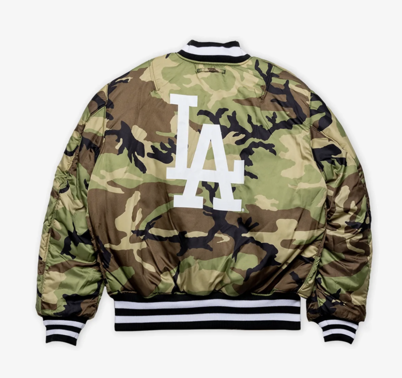 New Era x Alpha Industries LA Dodgers Black/White Bomber Jacket