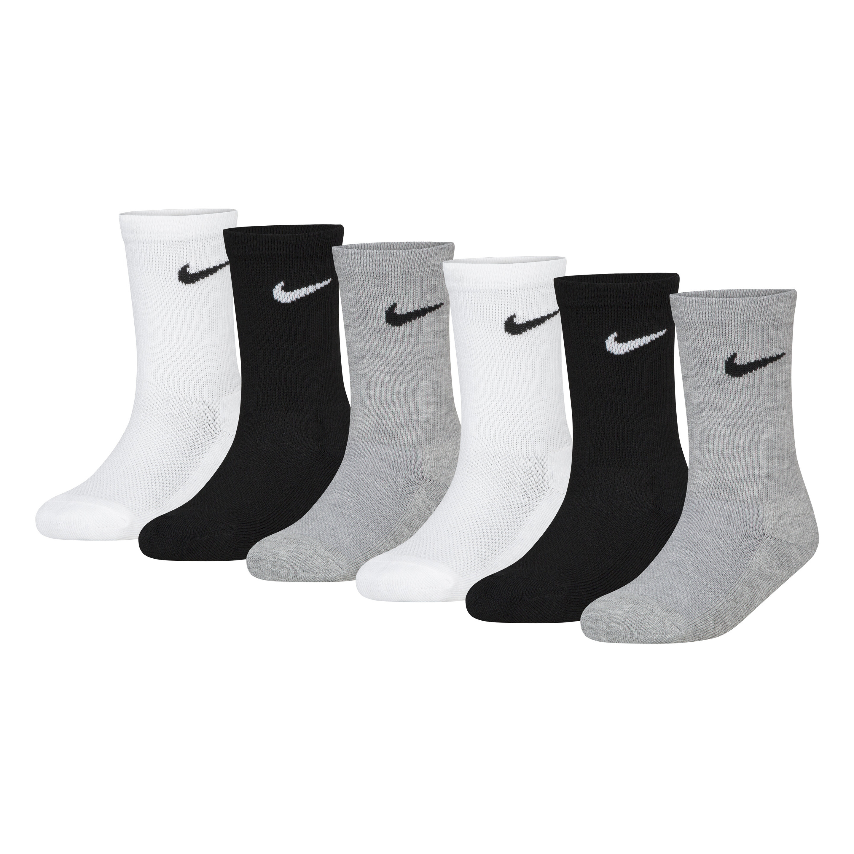 Nike Kids Cushioned Crew Socks 'White/Dk Grey/Black' UN0373 W2F - Sam Tabak