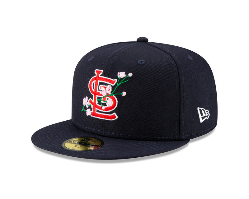 New Era New Era 5950 59Fifty Fitted  Side Patch Bloom St Louis Cardinals  Navy Pink 60288183
