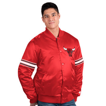 Starter Starter Chicago Bulls Satin Padded Pick and Roll Bomber Button Bomber LS230167