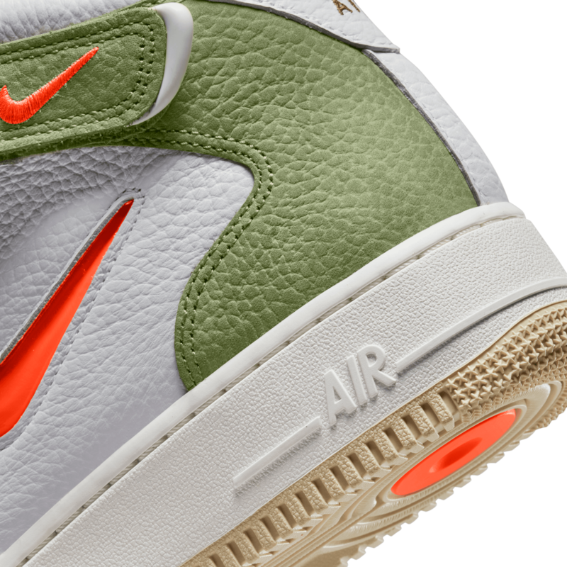 olive green and orange air force ones