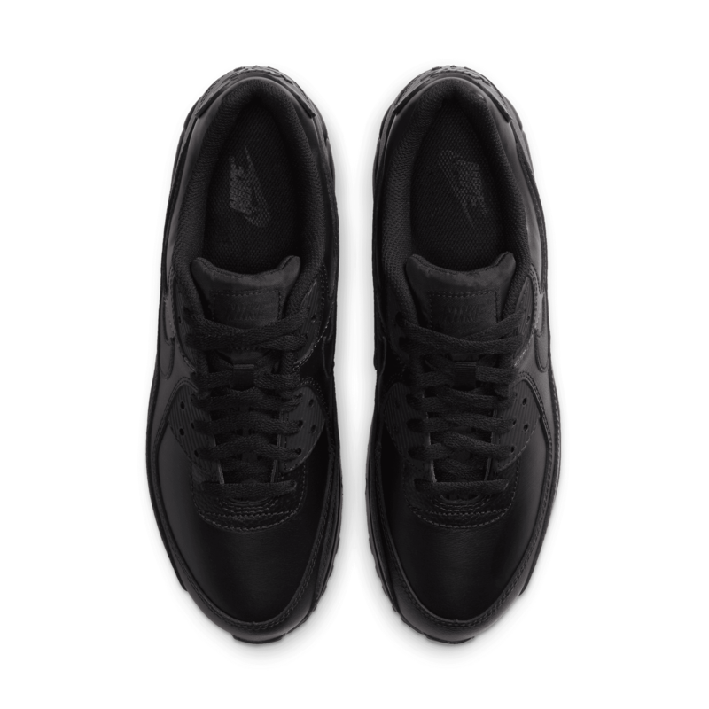 Nike Nike Men's Air Max 90 Leather LTR Black/Black CZ5594 001 Triple Black