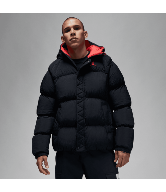 Jordan Essential Men s Puffer Jacket Black Red DQ7348 010 Sam Tabak