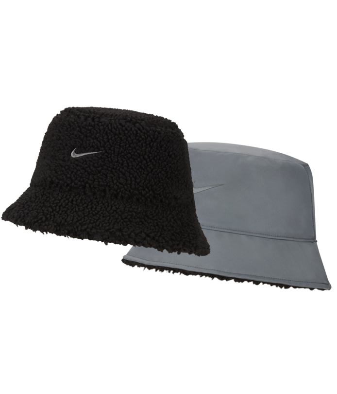 Nike Sportswear Rversible Fleece Bucket Hat 'Black/Smoke Grey' DV3165-010