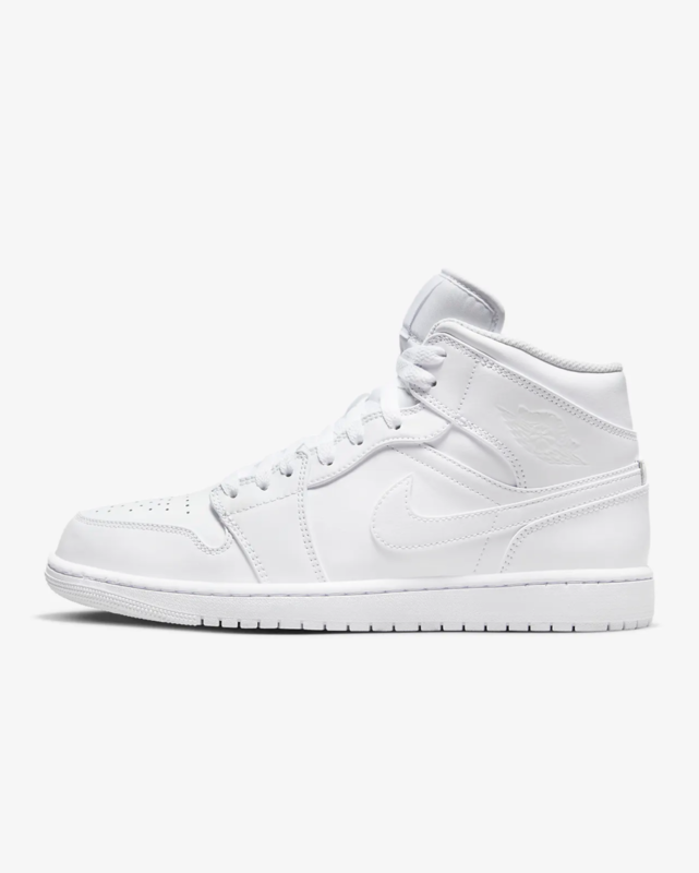 Air Jordan Men's Air Jordan 1 Mid Triple White 554724 136