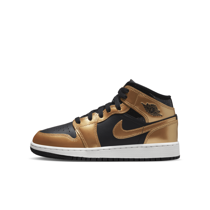 (GS) Air Jordan 1 Mid SE BLACK/METALLIC GOLD-WHITE DR6967-071