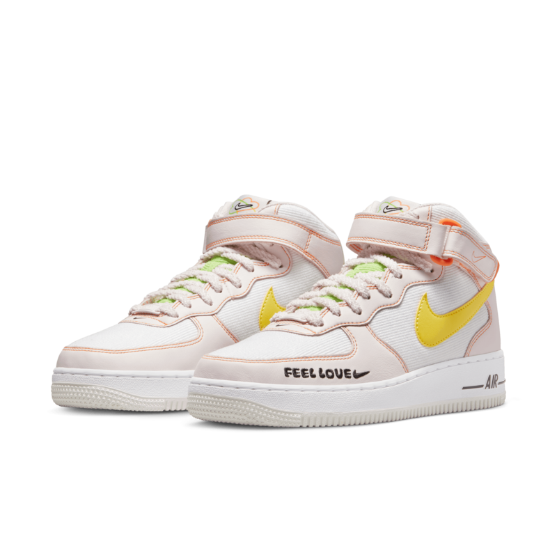 Nike Nike Air Force 1 '07 Mid WHITE/OPTI YELLOW-PEARL PINK FD0869-100